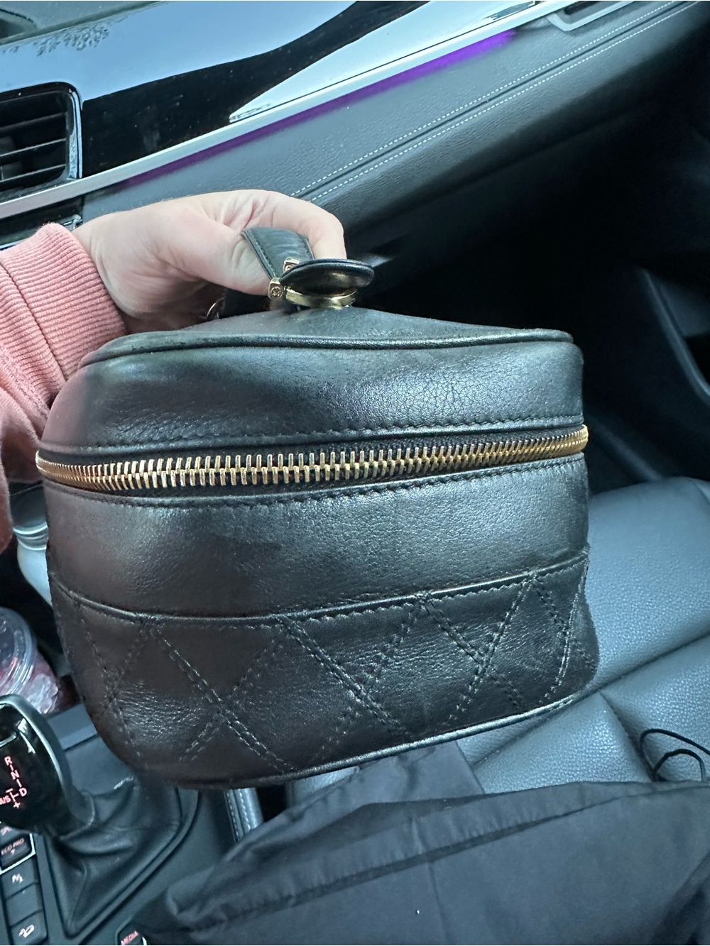 CHANEL Black Quilted Leather Toiletry Case with Gold Hardware/ OR could be a bag - Picture 10 of 16
